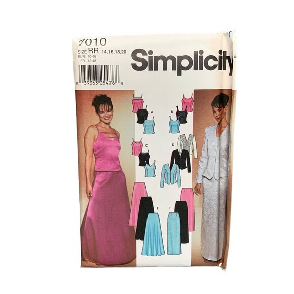 Simplicity 7010 Misses Dress Top & Skirt Sewing Pattern Sizes 14 - 20 - Picture 1 of 2